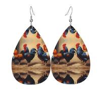 Lot de 2 boucles d'oreilles pendantes colorées en forme de goutte d'eau - Élégantes et belles - Légères pour femmes et filles