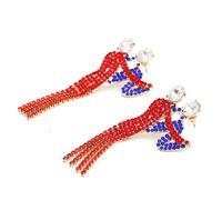 Lot de 2 boucles d'oreilles pendantes en pour couple dansant avec strass - Bijou élégant pour un usage quotidien, plage, festival, vacances, mariage, vacances, fête