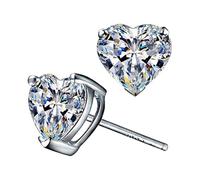 Lot de 2 boucles d'oreilles pour 2 trous - Boucles d'oreilles tendance en forme de cœur en zircon avec cœurs colorés pour femme - Boucles d'oreilles en forme de cœur avec leur jolie forme de cœur