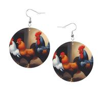 Lot de 2 boucles d'oreilles rondes colorées avec image de grosse bite - Élégantes et belles - Légères - Pour femmes et filles