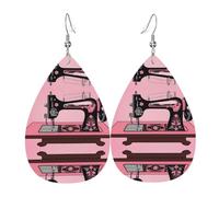 Lot de 2 boucles d'oreilles vintage roses en forme de goutte d'eau pour femmes et filles, taille unique, cuir, sans pierre précieuse