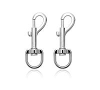 Lot de 2 boucles pivotantes en métal - Mousqueton rotatif - Porte-clés - Mousqueton en métal - Pivotant - Pour collier de chien