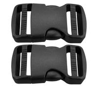 Lot de 2 boucles pour sangle de 38 mm de large - Noir - Boucles de déclenchement en plastique double face - Fermeture à clic en plastique - Boucle de rechange - Fermetures à clip pour sac à dos - Noir