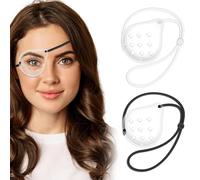 Lot de 2 boucliers pour les yeux après une chirurgie de la cataracte, en plastique transparent foncé avec sangle élastique pour dormir après une chirurgie, réduisent la sensibilité des yeux à la