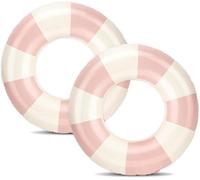 Lot de 2 bouées de natation gonflables pour enfants et adolescents - Pour l'été - Rose