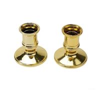 Lot de 2 bougeoirs coniques en plastique conçus pour les formes traditionnelles de bougeoirs standard, parfaits pour les centres de table et la décoration de la maison (doré)