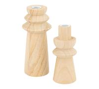 Lot de 2 Bougeoirs Déco "Uma" 23cm Naturel