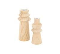 Lot de 2 Bougeoirs Déco Uma Naturel 23.5cm