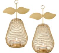 lot de 2 bougeoirs décoratifs modernes Pear or 23cm
