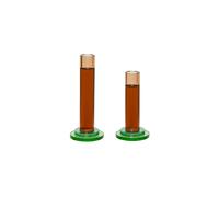 Lot de 2 bougeoirs en cristal ambre Comet