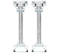 Lot de 2 bougeoirs en Cristal de 2 à 21,8 cm de Haut - Décoration d'intérieur Ultra élégante et Moderne