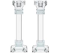 Lot de 2 bougeoirs en Cristal - Véritable bougeoir - Artisanat Fin - Décoration de Centre de Table Ultra élégante et Moderne - Idéal pour Le Salon et la Chambre à Coucher