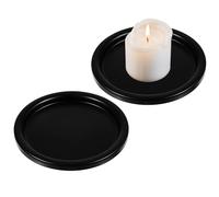 Lot de 2 bougeoirs en fer noir de 9,1 cm, style soucoupe en métal, élégant et décoratif pour cônes d'encens, spa, mariages, décoration d'intérieur