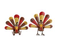 Lot de 2 Bougeoirs en Forme de Dinde pour Thanksgiving, D¨¦coration de Table Mignonne en Alliage, Espace pour Bougie Chauffe-Plat, Id¨¦al pour la Maison et les F¨ºtes