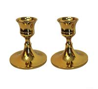 Lot de 2 bougeoirs en métal au design chic pour créer une atmosphère chaleureuse à n'importe quel rassemblement (doré)