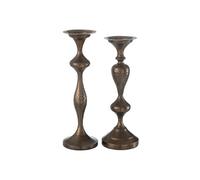 Lot de 2 Bougeoirs en Métal "Malcolm" 47cm Marron