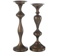 Lot de 2 Bougeoirs en Métal "Malcolm" 47cm Marron Marron G