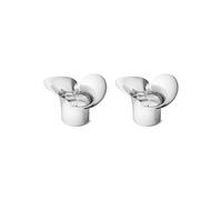 Lot de 2 bougeoirs Georg Jensen Bloom Botanica en acier inoxydable poli miroir argent