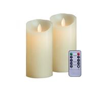 Vivezen Bougies à LED – Lot de 2 15 cm en cire avec télécommande, flamme vacillante