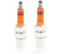 Lot de 2 bougies d'allumage de rechange F7TC pour tracteur générateur 168F 170, pompe à eau, kart, mini vélo, machine de polissage (orange)
