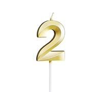 Lot de 2 bougies d'anniversaire 3D à paillettes dorées pour fête d'anniversaire, mariage, remise de diplôme