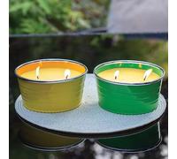 Lot de 2 bougies de jardin à double mèche à la citronnelle Répulsif insectes et mouches