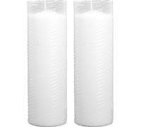 lot de 2 bougies de remplacement / de recharge blanches 18 cm - N4