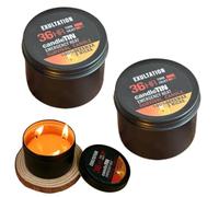 Lot de 2 bougies d'urgence à combustion longue durée, 3 mèches, bougies de camping, bougies de survie longue durée, kit de survie de 36 heures dans une boîte en étain, bougies sans fumée pour