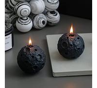 Lot de 2 bougies en forme de lune, 100 g de cire de soja, bougie parfumée pour table,cadeau pour homme, parfait pour la méditation,soulager le stress, stimuler l'humeur, le bain, le yoga