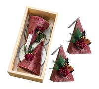 Lot de 2 Bougies en Forme de Sapin de Noël - Bougies Géométriques d'Aromathérapie Avec Coffret Cadeau pour Décorations (Rouge)