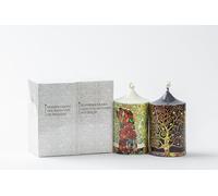 Lot de 2 bougies Klimt Arbre de Vie sous licence Musee Royal des Beaux Arts de Bruxelles Bougie Art Nouveau 2x350 gr Bougie Ivoire, Noire. Boîte cadeau prêt à offrir