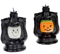 Lot de 2 bougies lanterne avec face assorties 8 x 13 cm