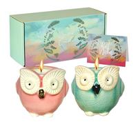 Lot de 2 bougies parfumées pour cadeau d'anniversaire pour femme - Motif chouettes - Cadeau pour la fête des mères, la Saint-Valentin et Noël