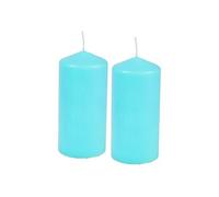 Lot de 2 Bougies Pilier "Essentiel" 10cm Bleu