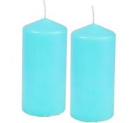 Lot de 2 Bougies Pilier "Essentiel" 10cm Bleu Bleu G