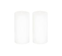 Lot de 2 bougies pilier Rustic - Bougies pilier - Bougies pilier - Bougies en bloc - Couronne de l'Avent - Sans suie - Durée de combustion : 120 heures - Nombreuses couleurs - 10 x 20 cm (blanc)