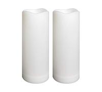 Lot de 2 bougies piliers étanches sans flamme avec minuteur à piles pour décoration d'intérieur, fête, mariage, jardin, Halloween, Noël, 7,6 x 20,3 cm