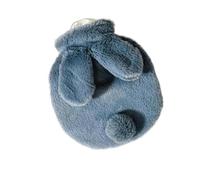 Lot de 2 bouillottes en peluche épaisses for l'hiver, chauffe-mains mignons, avec housse tissu, 400 ml Pour Ventre Cou(Deep blue)