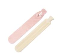 Lot de 2 bouillottes longues en caoutchouc et peluche remplies d'eau, idéales for dormir pendant l'hiver Pour Ventre Cou(Large-Pink Fluff)