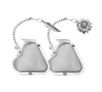 Lot de 2 boules à thé en acier inoxydable en forme de cœur Passe au | Acier inoxydable de haute qualité, résistant à la rouille, durable, design en forme de cœur, aspect argenté