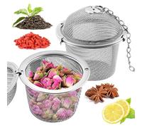Lot de 2 boules à thé en maille d'acier inoxydable, infuseur à thé en maille extra fine pour thé en vrac, filtre à thé (OD max : 8,5 cm)
