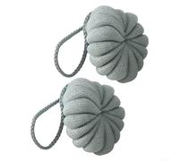 Lot de 2 boules de bain en forme de citrouille, maille PES souple, créateur de mousse exfoliante douce, motif terre, pour une utilisation quotidienne sous la douche (vert)
