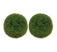 Lot de 2 buis artificiels topiaires artificielles en forme de boule Ø 40 cm PE vert Vert