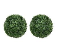 HOMCOM Lot de 2 Boules de buis artificielles de 42 cm en Pot avec 682 Feuilles, résistantes aux UV, Plantes décoratives pour intérieur et extérieur, Maison ou Bureau