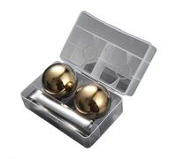 Lot de 2 boules de glace à whisky en acier inoxydable argenté, 55 mm, avec plateau de congélation, glaçons réutilisables et pierres de refroidissement en métal, cadeaux pour lui - pour homme, papa