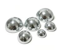 Lot de 2 boules de miroir décoratives à paillettes argentées (diamètre 6/8 | Pour les fêtes disco rétro, la décoration de chambre et les fêtes d'anniversaire. Boule discothèque, technique de scène