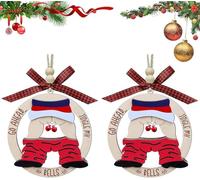 Lot de 2 boules de Noël amusantes et offensantes à suspendre - Cloches de Noël sales et grossières - Go Ahead Jingle My Bells - Cadeaux d'échange de farces pour adultes - Boules de Noël laids et