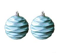 Lot de 2 boules de Noël en plastique pour sapin de Noël - 8 cm - Pour fêtes saisonnières (bleu)