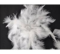 Lot de 2 boules de Noël en plumes à fleur avec clip et centre avec strass