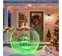 Lot de 2 boules de Noël gonflables lumineuses de 61 cm, 2 boules de Noël